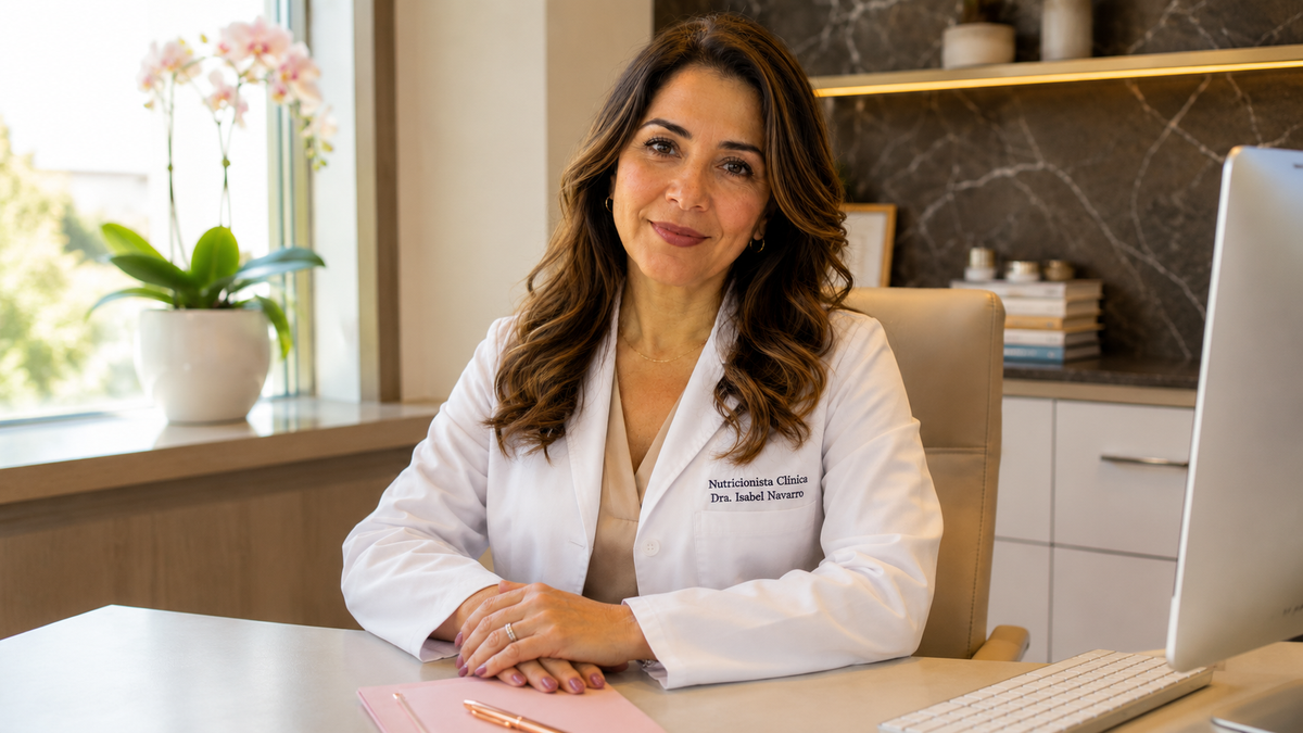 Mujer con molestia digestiva